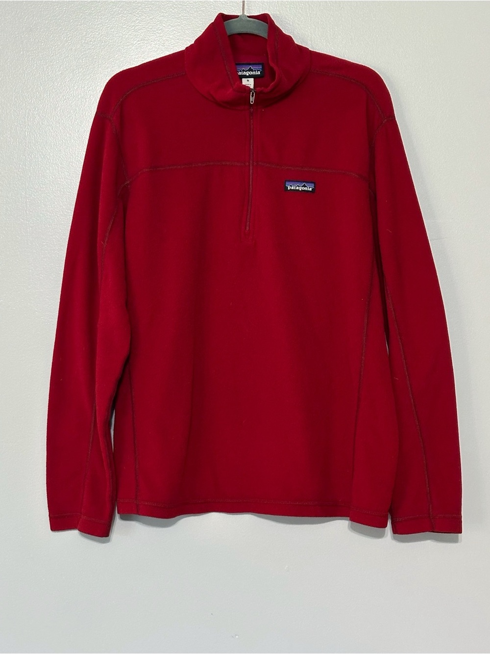 Patagonia Micro D 1/4‎ Quarter-Zip Fleece Pullover Red Size Medium